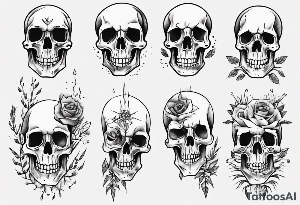 skeletons floating tattoo idea
