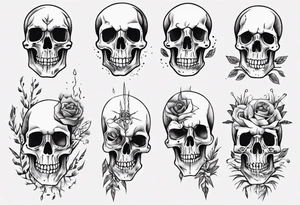 skeletons floating tattoo idea
