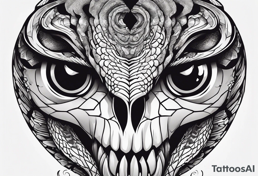 Snake Coming Out From An Eye Of A Broken Skull. tattoo idea