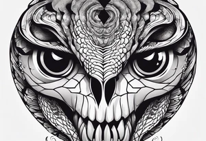 Snake Coming Out From An Eye Of A Broken Skull. tattoo idea