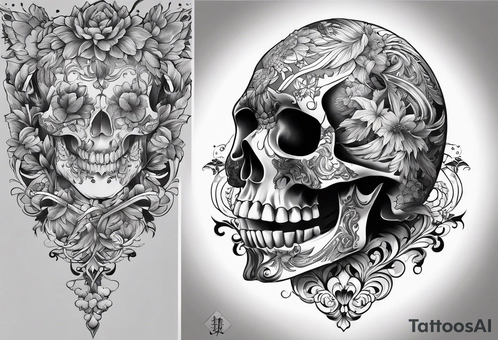 back skeleton tattoo idea