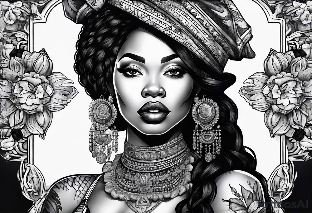 Black woman telling me to be quiet tattoo idea