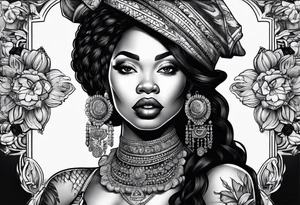 Black woman telling me to be quiet tattoo idea