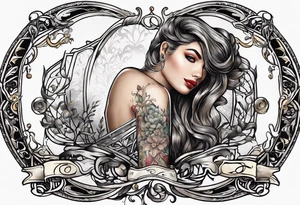 older book with "Ella" as the book title tattoo idea