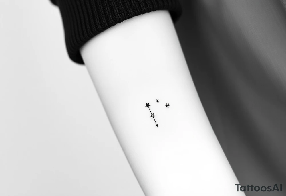 Can you design a few options for a meaningful minimal tattoo with dots, lines or stars that represents my kids? Three are living and two are deceased and I want something that represents that difference by having solid and hollow elements. Put on fingers tattoo idea