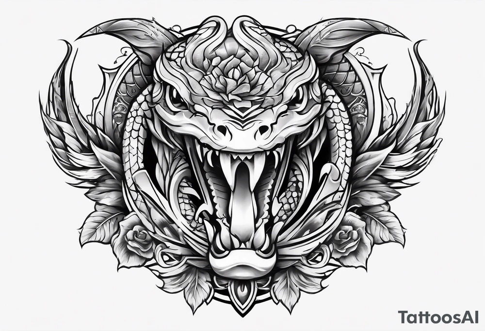 Snake head dagger tattoo idea