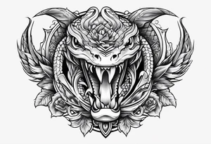 Snake head dagger tattoo idea