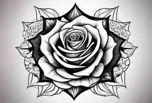 Rose in vampire teeth tattoo idea
