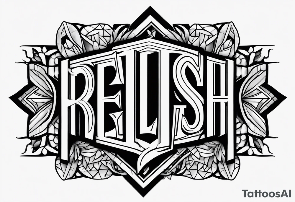 Tatoo design with the word relish tattoo idea