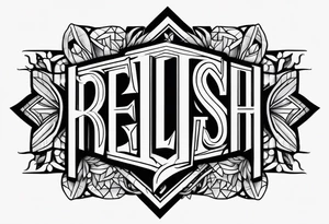 Tatoo design with the word relish tattoo idea