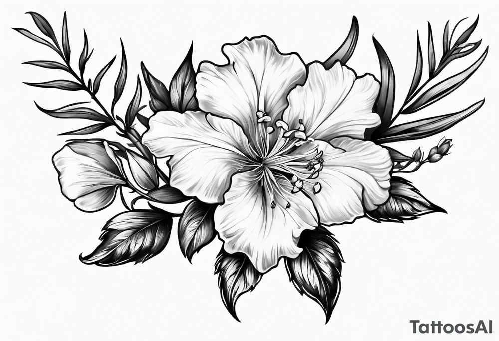 Larkspur flower with a bow tattoo idea