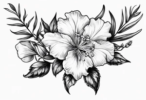 Larkspur flower with a bow tattoo idea