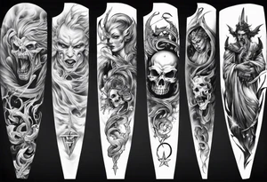 Sleeve good and evil tattoo idea