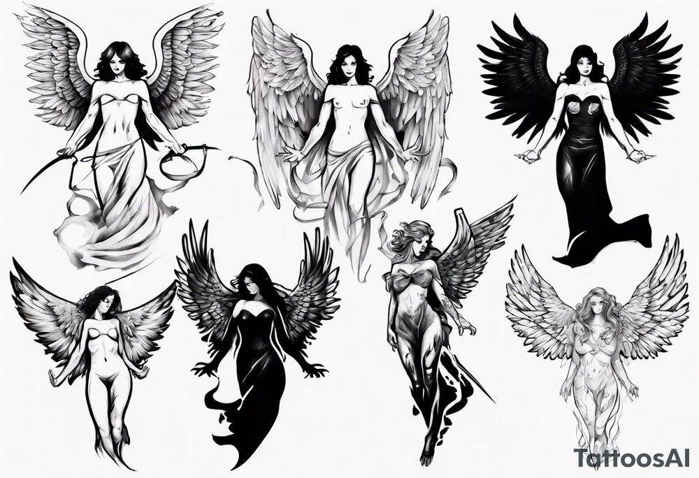 fallen angel tattoo idea