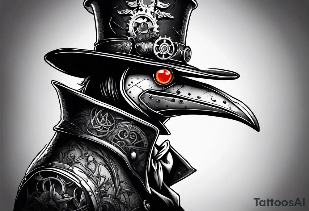 steampunk plague doctor tattoo idea
