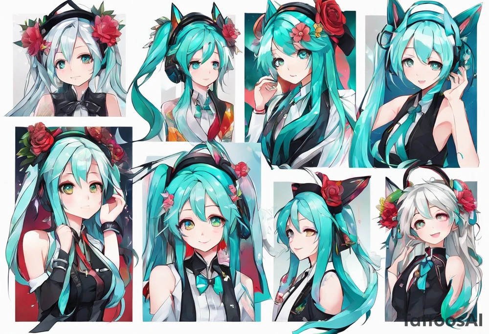 Tiny Small miku_hatsune beautiful not a portrait tattoo idea