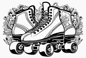 Pair of rollerskates facing left tattoo idea
