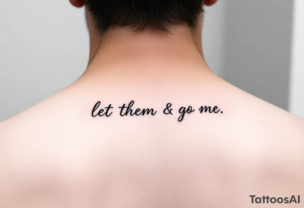Small Fine line dainty cursive tattoo with the saying “let them & let me” tattoo idea