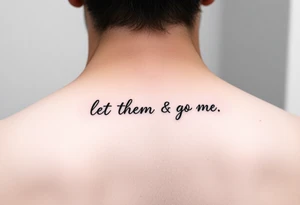 Small Fine line dainty cursive tattoo with the saying “let them & let me” tattoo idea