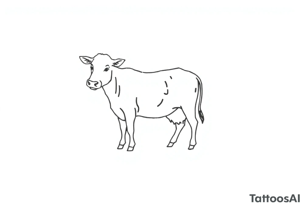 small black and white patched cow tattoo idea