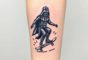 Darth Vader skateboarding > bullets > in loving memory > colors
add words "Darth Carter" to skateboard
add date 12/29/88-01/06/24 tattoo idea