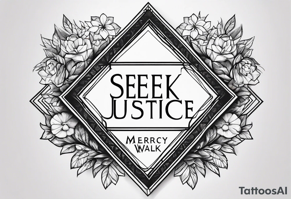 Seek Justice 
Love Mercy
Walk Humbly tattoo idea