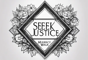 Seek Justice 
Love Mercy
Walk Humbly tattoo idea
