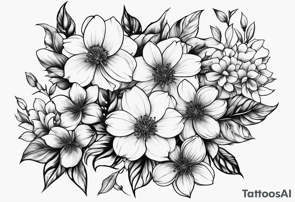 rising blossoms tattoo idea
