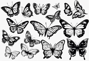 Variety of Butterflies flash sheet tattoos tattoo idea