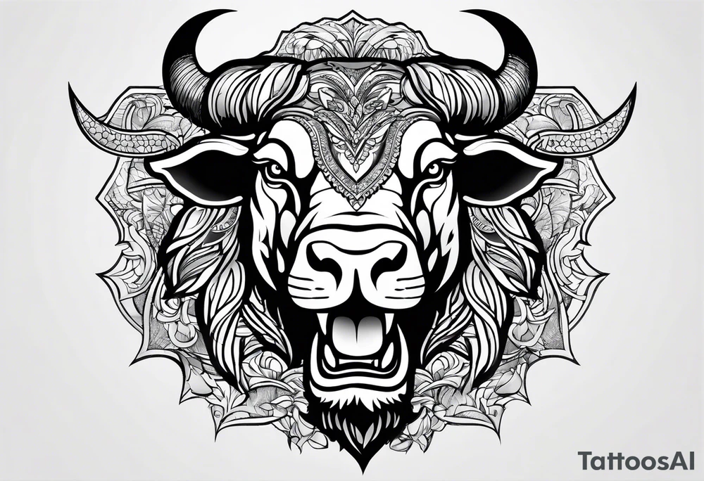 Make me a tattoo of bullish face tattoo idea