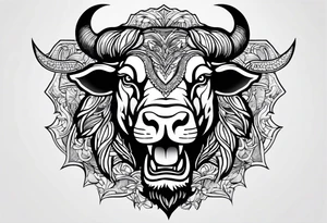 Make me a tattoo of bullish face tattoo idea