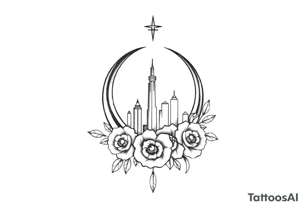 Tatuagem com traços finos inspirada nos livros da autora Sarah J Maas: trono de vidro, crescent City e corte de espinhos e rosas tattoo idea