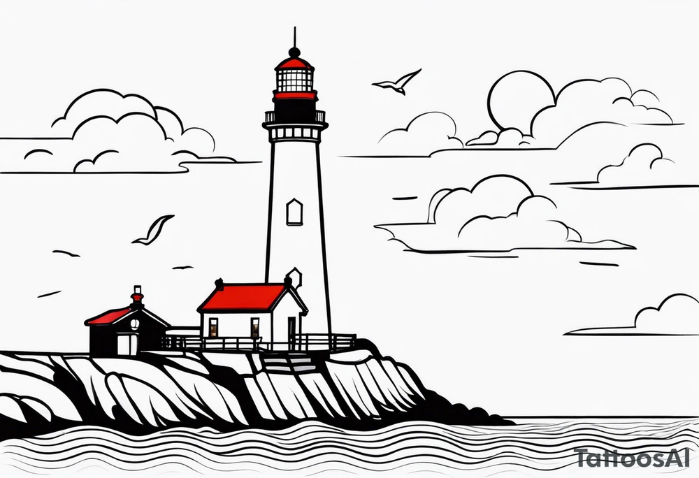fancy lighthouse tattoo idea