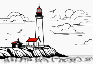 fancy lighthouse tattoo idea