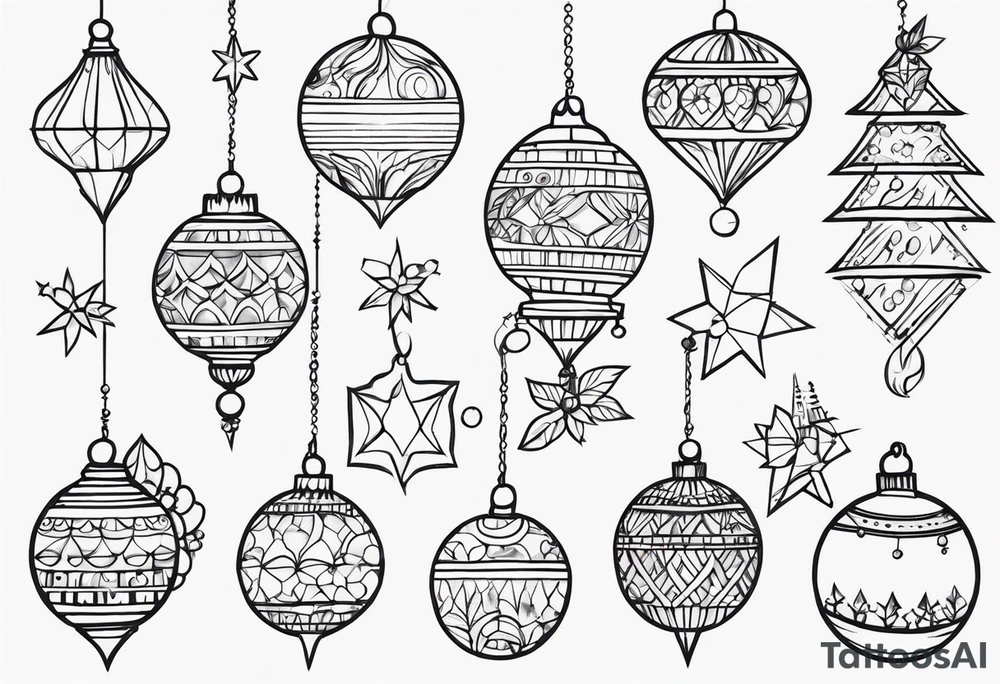 Sparkling Ornaments tattoo idea