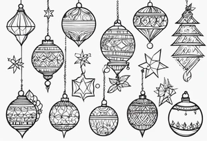 Sparkling Ornaments tattoo idea