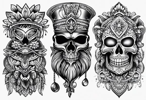 Ukrainian symbols in Chicano style tattoo idea