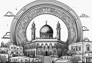 israel city vector swirl 
 vignette tattoo idea