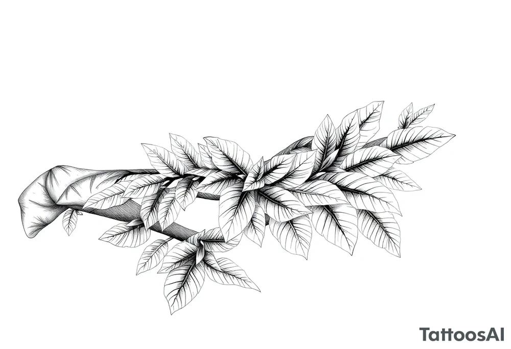 Amazon rainforest foliage tattoo idea