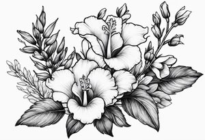 Snapdragon flowers tattoo idea