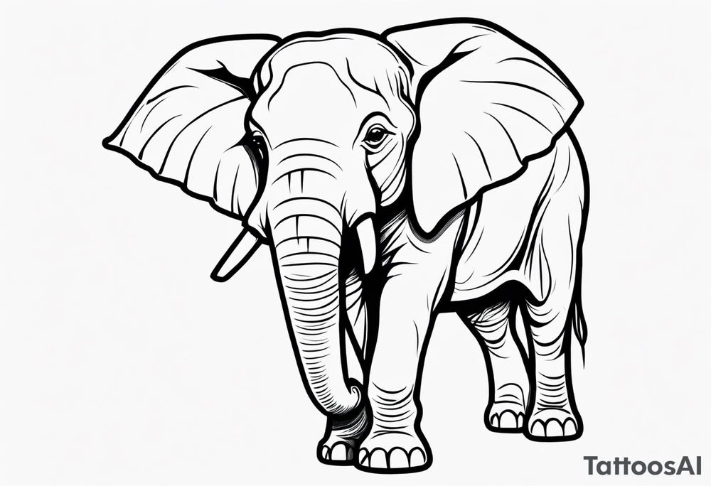 Angry elephant tattoo idea