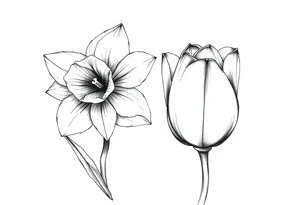 Daffodil and Tulip tattoo idea