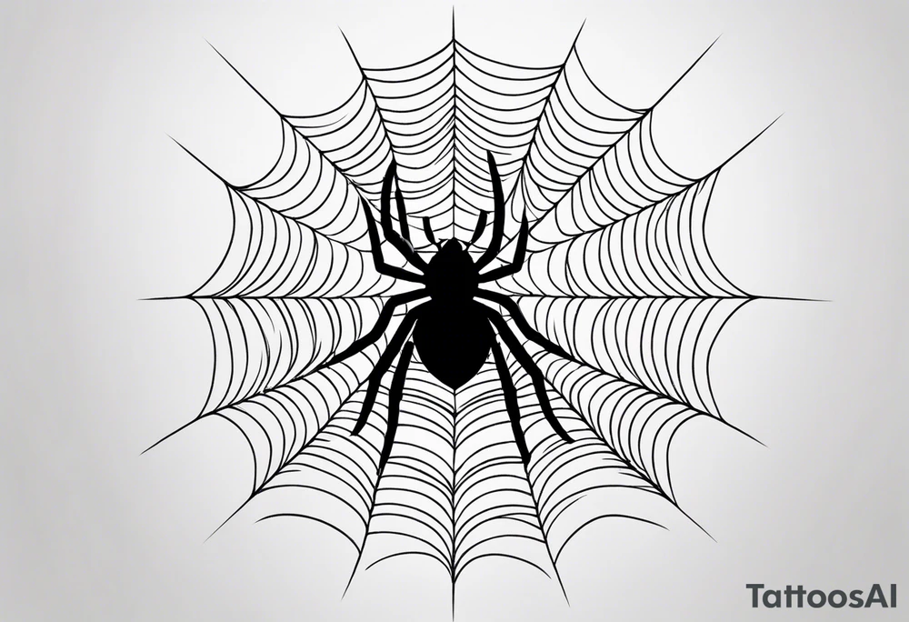 Spider web with spider on arm tattoo idea