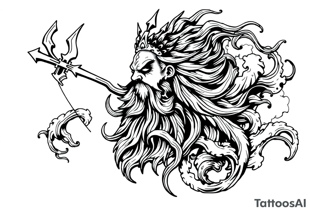 god of sea tattoo idea