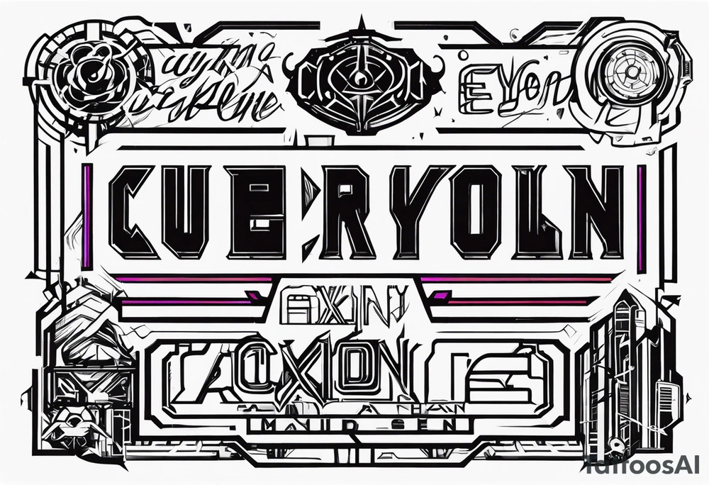 Cyberpunk names Jaxon Madison Evelyn tattoo idea