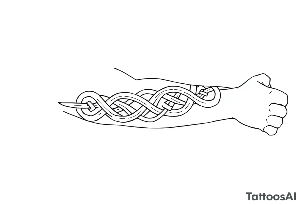 Māori style Celtic knots and bands tattoo idea