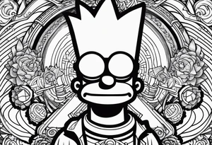 a psychedelic Bart Simpsons tattoo idea