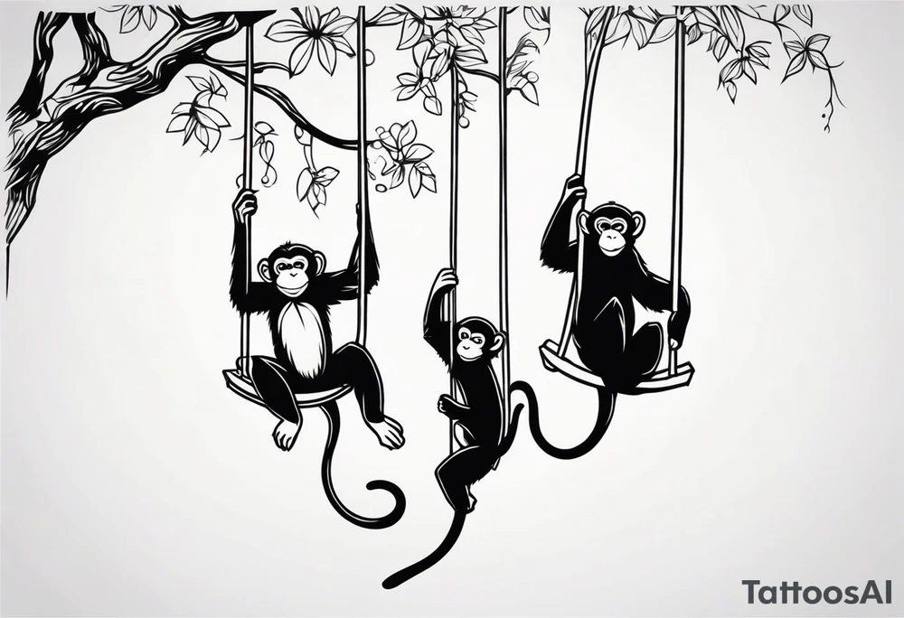 MONKEYS SWINGING tattoo idea