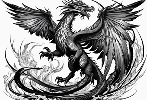 phoenix fighting dragon tattoo idea