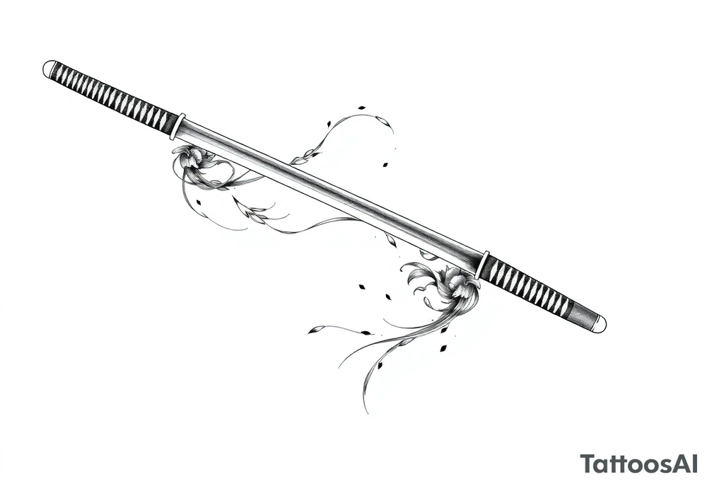 Japanese samurai katana tattoo idea